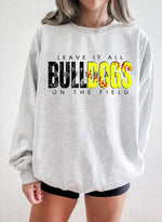 Leave It All On The Field BULLDOGS Softball BLACK DTF Transfer