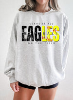 Leave It All On The Field EAGLES Softball BLACK DTF Transfer