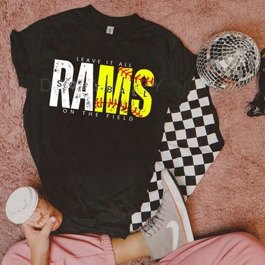 Leave It All On The Field RAMS Softball WHITE DTF Transfer