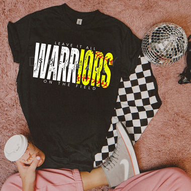 Leave It All On The Field WARRIORS Softball WHITE DTF Transfer