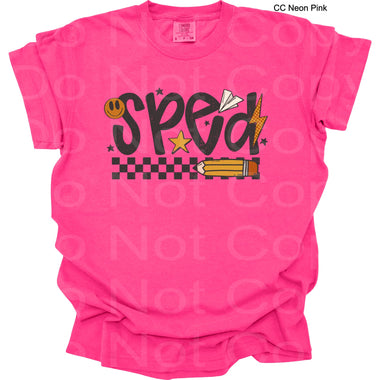 Sped Black Check Smiley DTF Transfer (SCD)