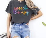 Colorful Cursive SPEECH THERAPY DTF Transfer