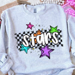 Stars Bright Star Check Mascot DTF Transfer