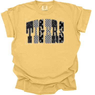 Tigers with Leopard Check Stars DTF Transfer (E)