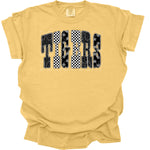 Tigers with Leopard Check Stars DTF Transfer (E)