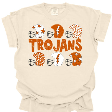 Trojans Orange/White Helmet DTF Transfer (DB)