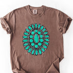 Turquoise Oval DTF Transfer
