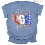 USA with Stripes and Stars  DTF Transfer (CC)