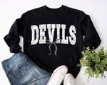 White Camo Devils Mascot DTF Transfer (E)