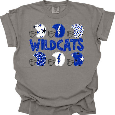 Wildcats White/Royal Helmet DTF Transfer (DB)