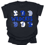 Wildcats White/Royal Helmet DTF Transfer (DB)