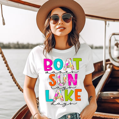 Boat Waves, Sun Rays, Lake Days Screen Print High Heat Transfer T84