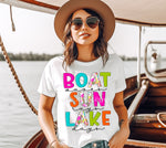 Boat Waves, Sun Rays, Lake Days Screen Print High Heat Transfer T84