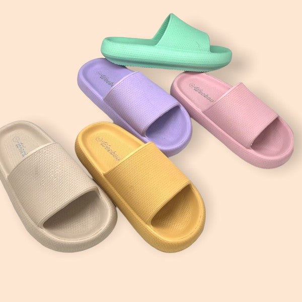 Pastel Solid Color Cloud Slide Sandals