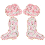 Beaded Cowgirl Boots and Hat Earrings