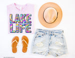 Lake Life Blue Tie Dye Screen Print High Heat Transfer T42