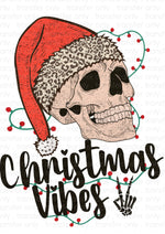 Christmas Vibes Skull Sublimation Transfer
