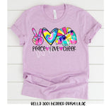 Peace love Cheer Screen Print High Heat Transfer S8