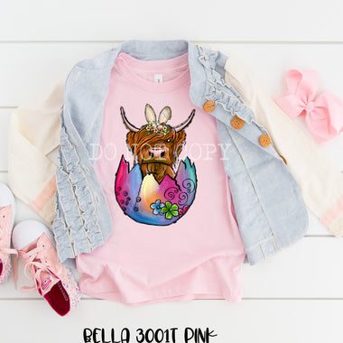 Highland Cow Egg Toddler 8”  Screen Print Transfer B5