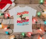 "No restocks" Merry Christmas Reindeer “High Heat” Screen Print Toddler Transfer K37