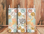 Smile More 20oz Skinny Tumbler with Lid and Plastic Straw