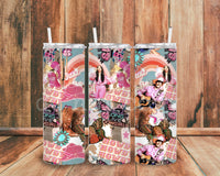 Long Live Cowgirl Collage 20oz Skinny Tumbler with Lid and Plastic Straw