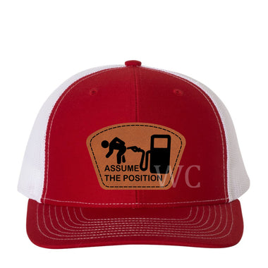 *Hat Press Required* Assume the Position Leather Hat Patches