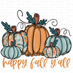 Happy Fall 5 Pumpkins Sublimation Transfer