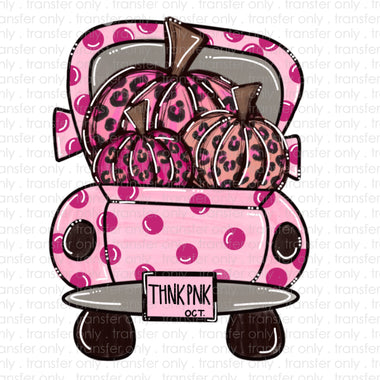 Think Pink Pumpkin Truck Sublimation Transfer