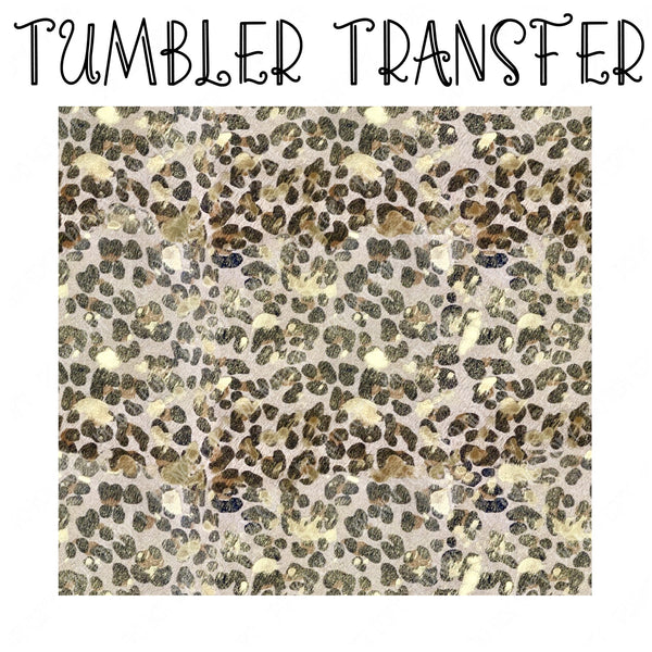 Metallic Leopard Skinny Tumbler Seamless Sublimation Transfer