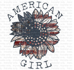 American Girl Sunflower Sublimation Transfer