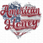American Honey Heart Sublimation Transfer