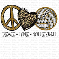 Peace Love Volleyball Sublimation Transfer