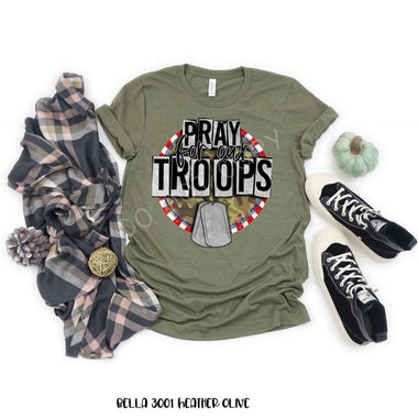 Pray for our Troops Screen Print High Heat Transfer R11