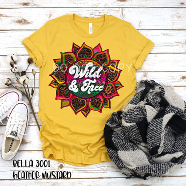 “No restocks” Wild and Free Sunflower Screen Print Transfer *High Heat* W125