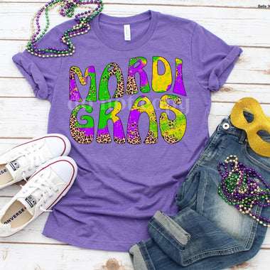 Mardi Gras CURVED Screen Print High Heat Transfer W10