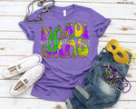 Mardi Gras CURVED Screen Print High Heat Transfer W10
