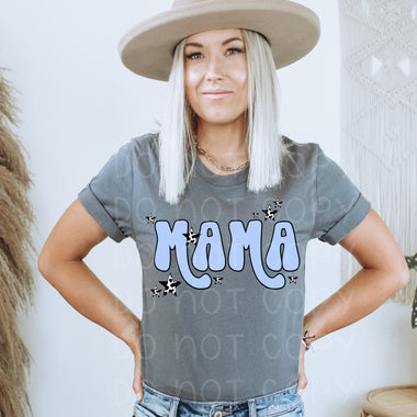 Mama Cow Print Stars Screen Print High Heat Transfer P75