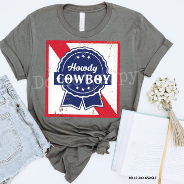 Howdy Cowboy Screen Print High Heat Transfer U157