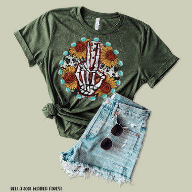 Skeleton Hand Screen Print Transfer High Heat U22