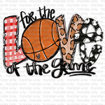 For the Love of the Game Basketball Heart Sublimation Transfer