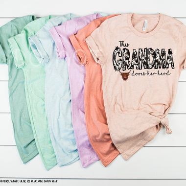 Grandma loves her herd Screen Print High Heat Transfer R31