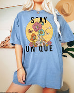 Stay Unique Flower Screen Print High Heat Transfer U160