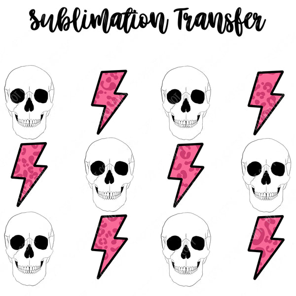 Skeleton Lightning Bolt Sublimation Transfer