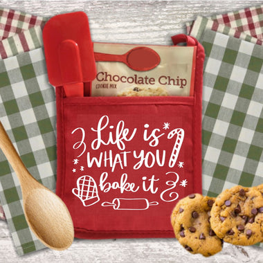 Life is what you Bake It Pot Holder Screen Print Transfer Q70