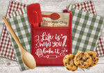 Life is what you Bake It Pot Holder Screen Print Transfer Q70
