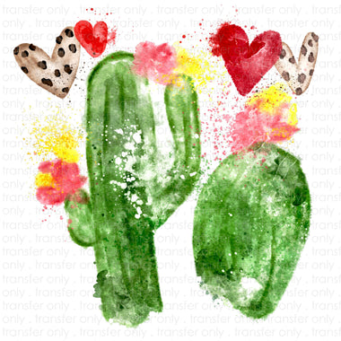 Watercolor Cactus Sublimation Transfer