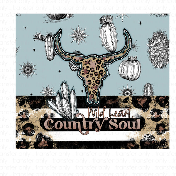 Wild Heart Country Soul Skinny Tumbler Seamless Sublimation Transfer