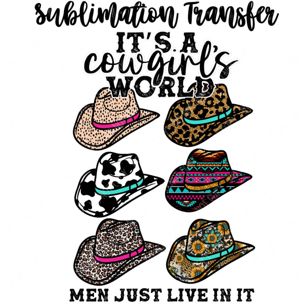 Cowgirl World Sublimation Transfer