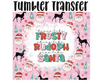 Frosty Rudolph Skinny Tumbler Seamless Sublimation Transfer